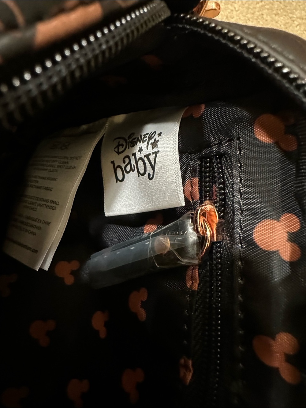 Petunia Pickle Bottom Black Crossbody/Belt Bag with Rose Gold Mickey Print - Picture 5 of 8
